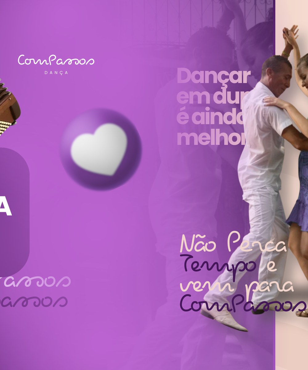Arte sobre dança em dupla da ComPassos